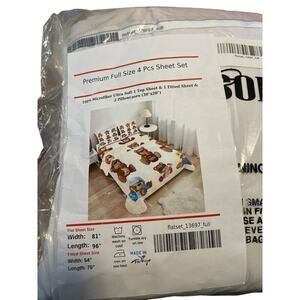 Premium Full Size 4 Pcs Sheet Set Of Cute Bears
